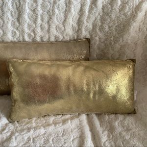 Gold West Elm Throw Pillows (set of 2)